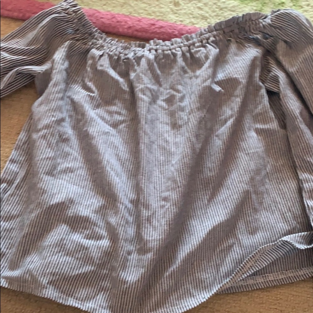 White and blue striped brandy Melville